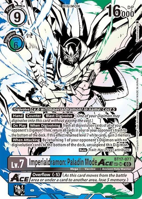 Imperialdramon: Paladin Mode ACE (Textured) [BT17-077 SR] [Secret Crisis] Foil