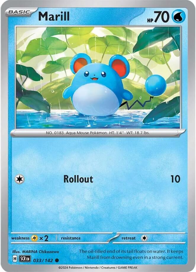 Marill [033/142] - (Stellar Crown) Reverse Holofoil