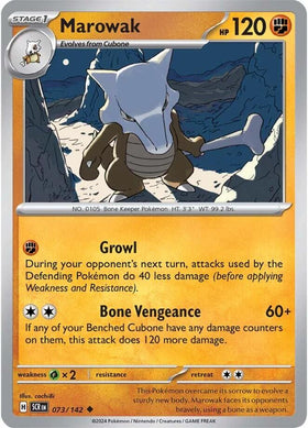 Marowak [073/142] - (Stellar Crown) Reverse Holofoil