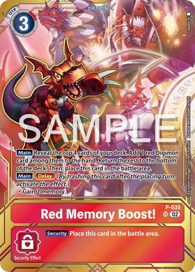 Red Memory Boost! - P-035 (Premium Card Collection - Memory Boost! Set) [P-035 P] [Digimon Promotion Cards] Foil
