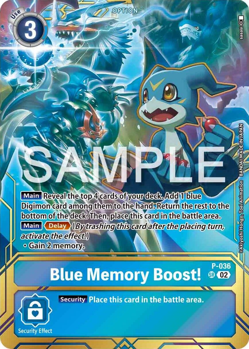 Blue Memory Boost! - P-036 (Premium Card Collection - Memory Boost! Set) [P-036 P] [Digimon Promotion Cards] Foil