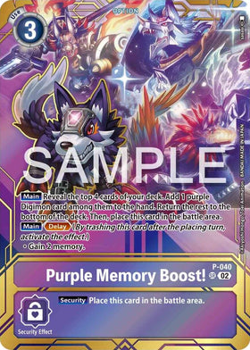 Purple Memory Boost! - P-040 (Premium Card Collection - Memory Boost! Set) [P-040 P] [Digimon Promotion Cards] Foil