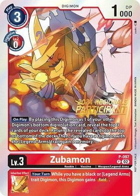 Zubamon - P-097 (2024 Regionals Participant) [P-097 P] [Digimon Promotion Cards] Foil