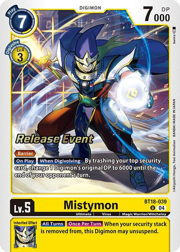 Mistymon [BT18-039 U] [Release Special Booster 2.0 Celebration Event Cards] Foil