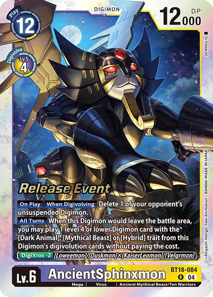 AncientSphinxmon [BT18-084 R] [Release Special Booster 2.0 Celebration Event Cards] Foil
