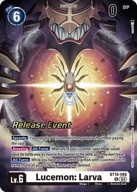 Lucemon: Larva [BT18-086 R] [Release Special Booster 2.0 Celebration Event Cards] Foil