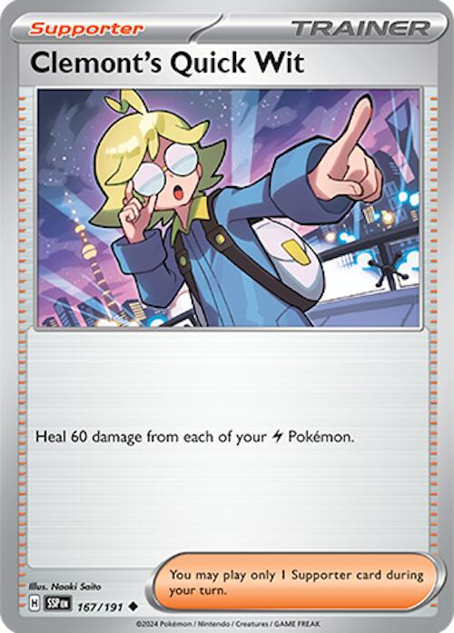 Clemont's Quick Wit [167/191] - (Surging Sparks) Reverse Holofoil