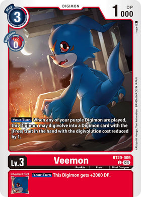Veemon [BT20-009 U] [Release Special Booster 2.5]