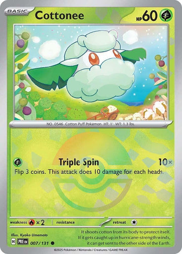 Cottonee (Poke Ball Pattern) [007/131] - (Prismatic Evolutions) Holofoil