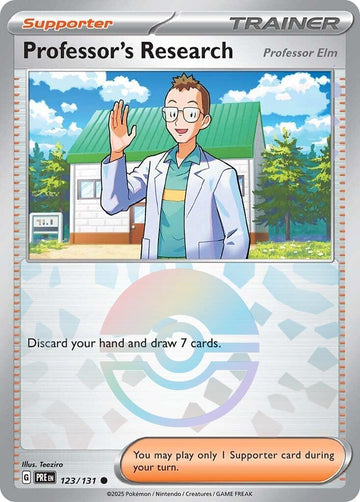 Professor's Research [Professor Elm] (Poke Ball Pattern) [123/131] - (Prismatic Evolutions) Holofoil