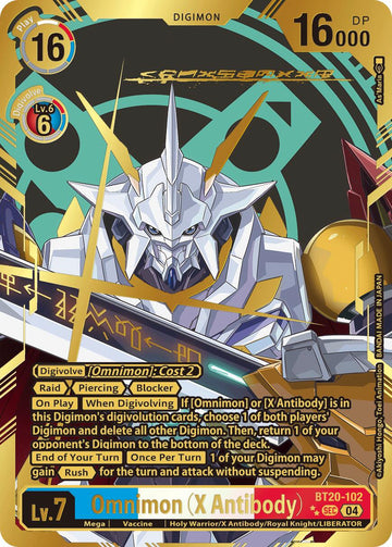 Omnimon (X Antibody) (Textured) [BT20-102 SEC] [Release Special Booster 2.5] Foil