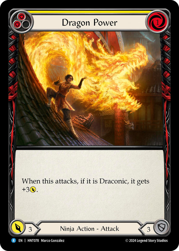 Dragon Power (Yellow) [HNT078] [The Hunted] Rainbow Foil