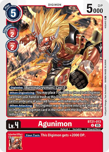 Agunimon [BT21-013 U] [World Convergence]