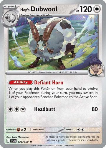 Hop's Dubwool [136/159] [Journey Together] Reverse Holofoil