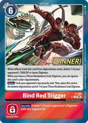 Bind Red Trigger (Store Tournament 2025 Vol.2 Winner Pack) [P-180 P] [Digimon Promotion Cards] Foil