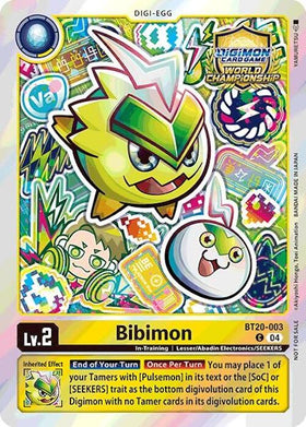 Bibimon (Regionals 25-26 Champion Card Set Season 1) [BT20-003 C] [Release Special Booster 2.5] Foil