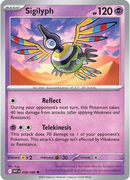 Sigilyph [038/086] [White Flare] Reverse Holofoil