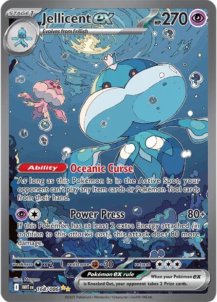 Jellicent ex [168/086] [White Flare] Holofoil