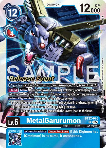 MetalGarurumon [BT22-026 R] [Cyber Eden Release Event Cards] Foil