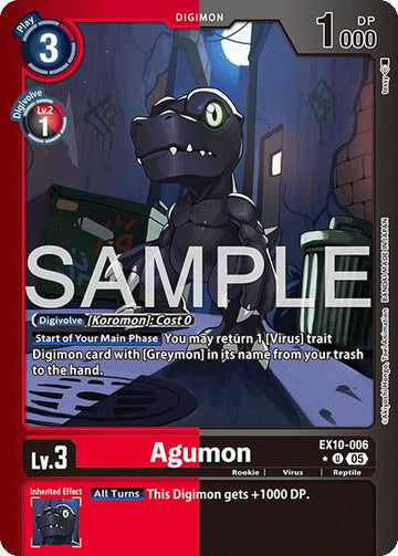 Agumon (Limited Foil) [EX10-006 U] [Sinister Order] Foil