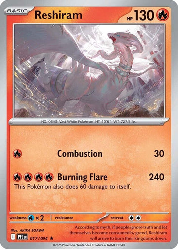 Reshiram [017/094] [Phantasmal Flames] Holofoil