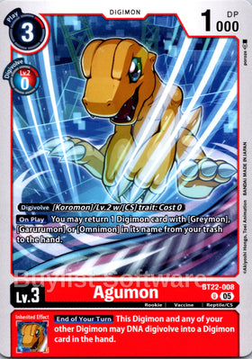 Agumon [BT22-008 U] [Cyber Eden]
