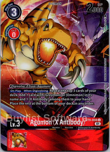 Agumon (X Antibody) (Alternate Art) [BT9-008 U] [X Record] Foil