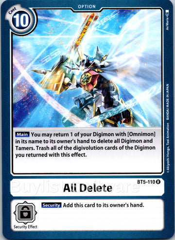 All Delete [BT5-110] [Battle of Omni] Normal