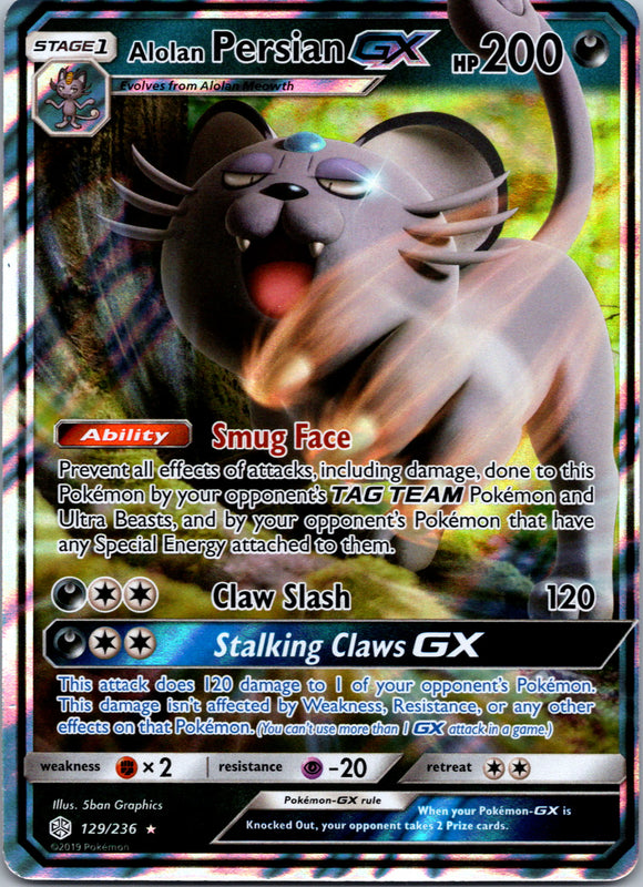 Alolan Persian GX [129/236] [Cosmic Eclipse] Holofoil