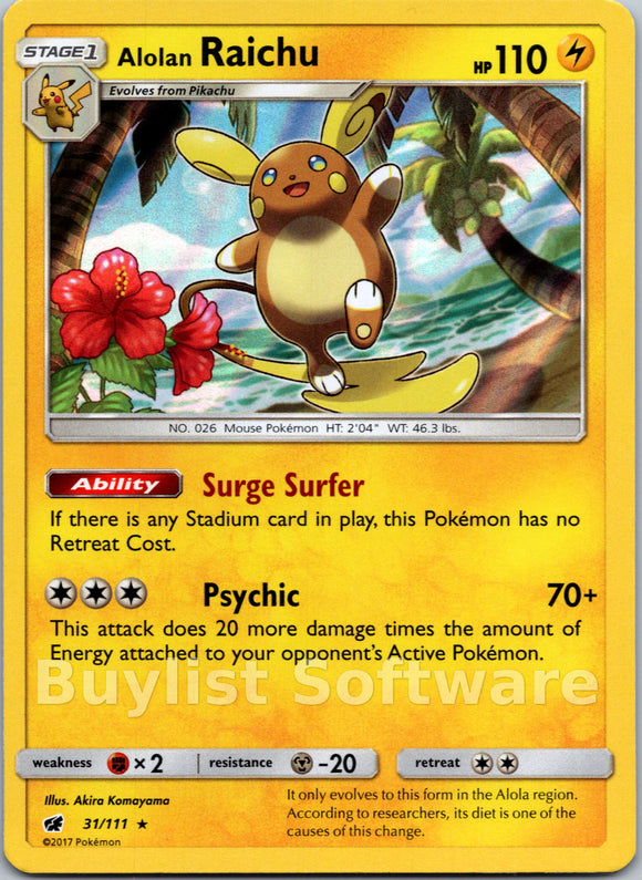 Alolan Raichu (SM Crimson Invasion) [031/111] [Crimson Invasion]