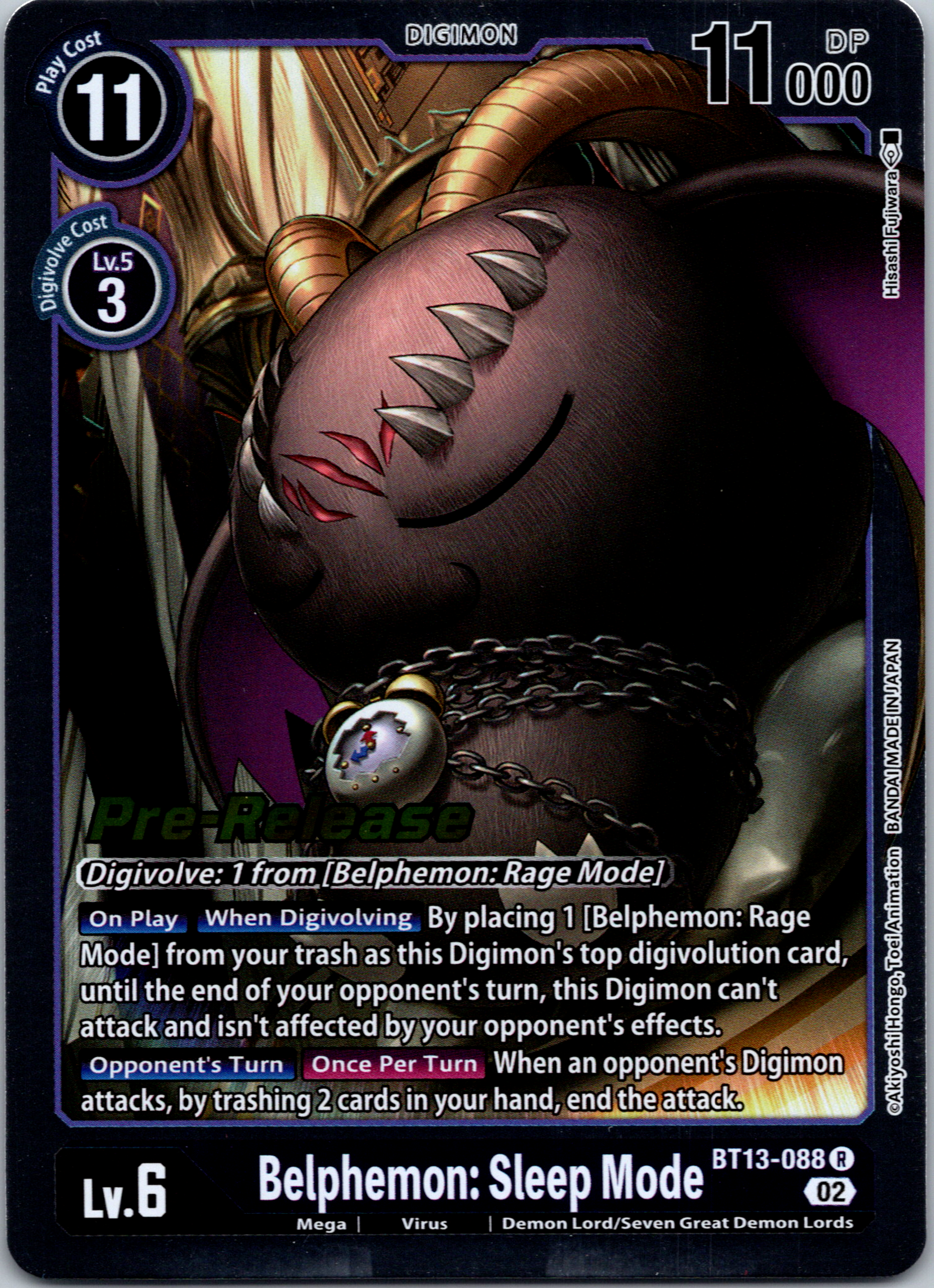Belphemon: Sleep Mode [BT13-088] [Versus Royal Knight Booster Pre-Release Cards] Foil