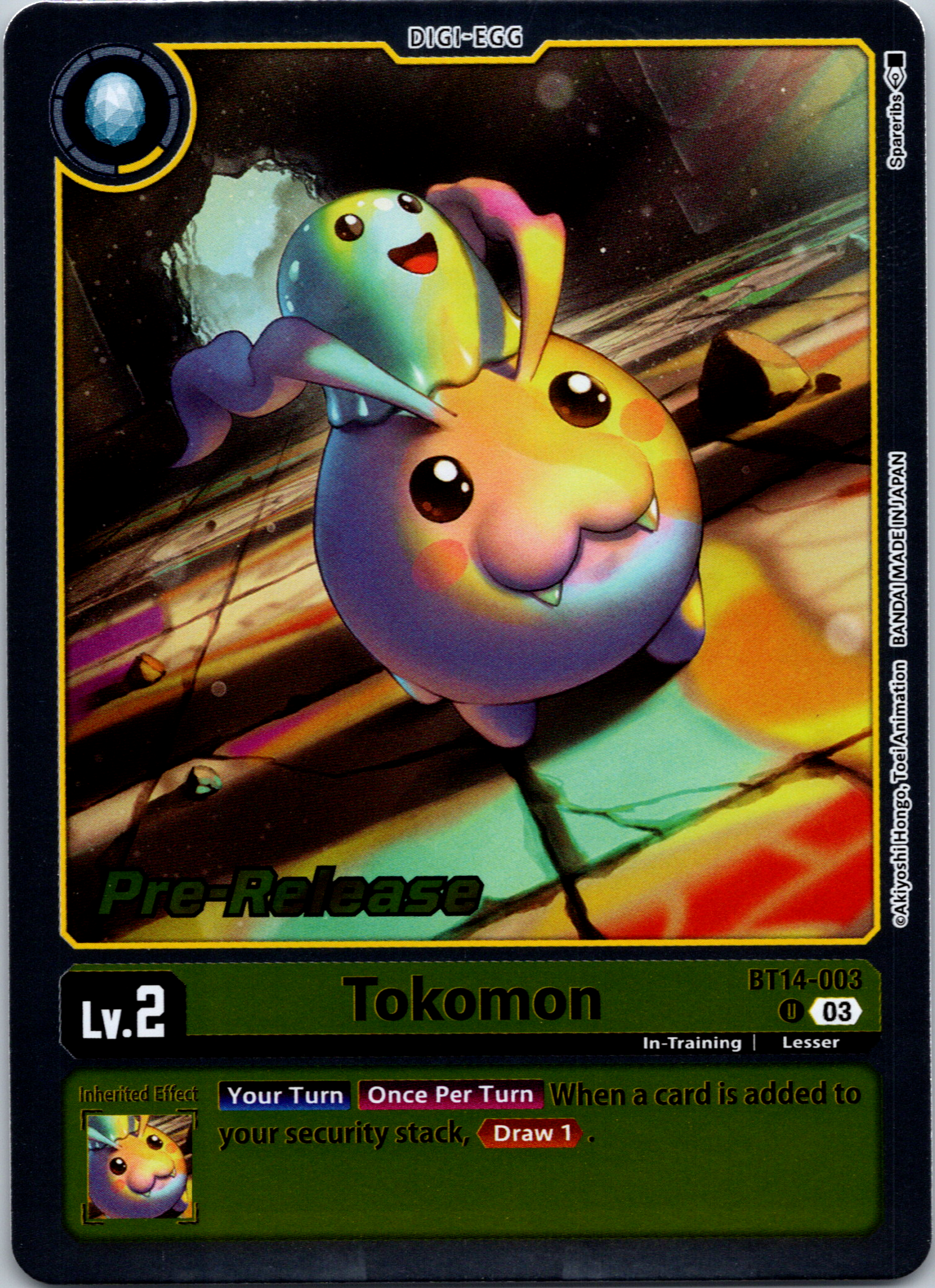 Tokomon [BT14-003] [Blast Ace Pre-Release Cards] Foil