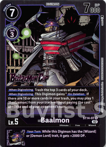 Baalmon [ST14-07] [Starter Deck 14: Beelzemon Advanced Deck Set Pre-Release Cards] Foil