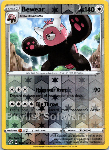 Bewear [150/192] [Rebel Clash] Reverse Holofoil