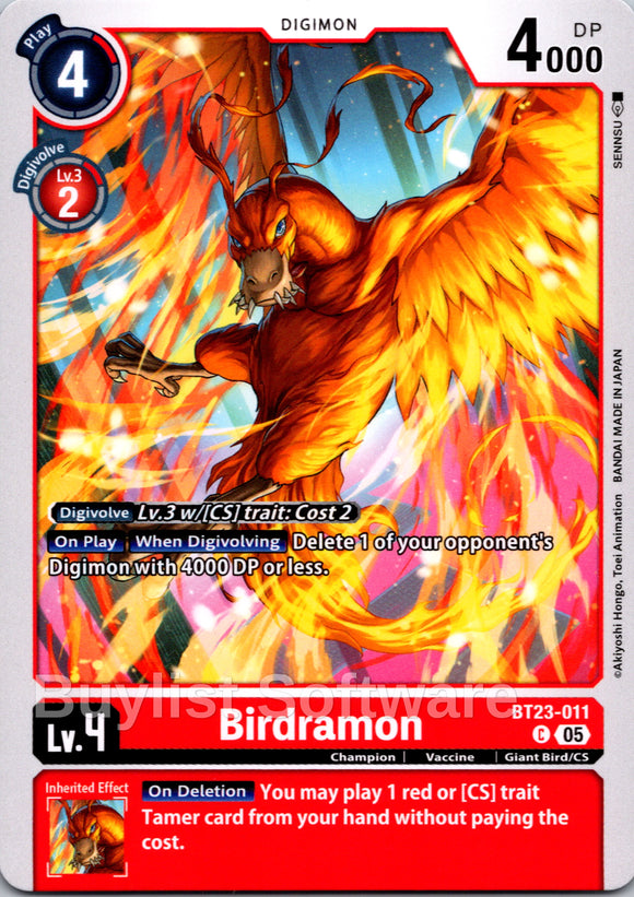 Birdramon [BT23-011 C] [Hackers' Slumber]