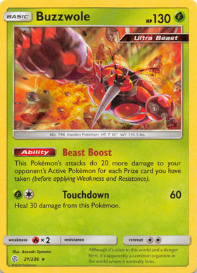 Buzzwole [21/236] [Cosmic Eclipse] Holofoil