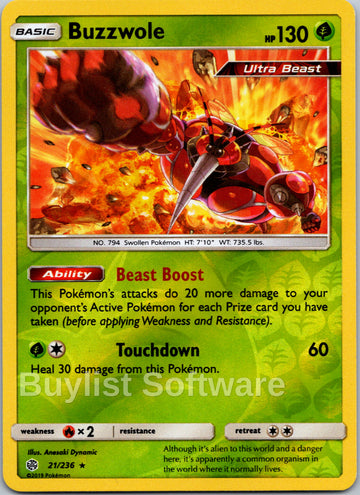 Buzzwole [21/236] [Cosmic Eclipse] Reverse Holofoil