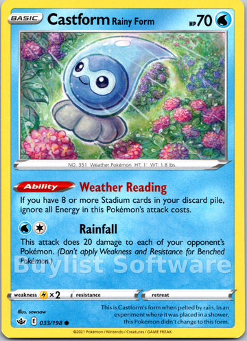 Castform Rainy Form (033/198) [Sword & Shield: Chilling Reign]