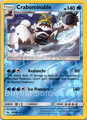 Crabominable [43/149] [Sun & Moon Base Set] Reverse Holofoil