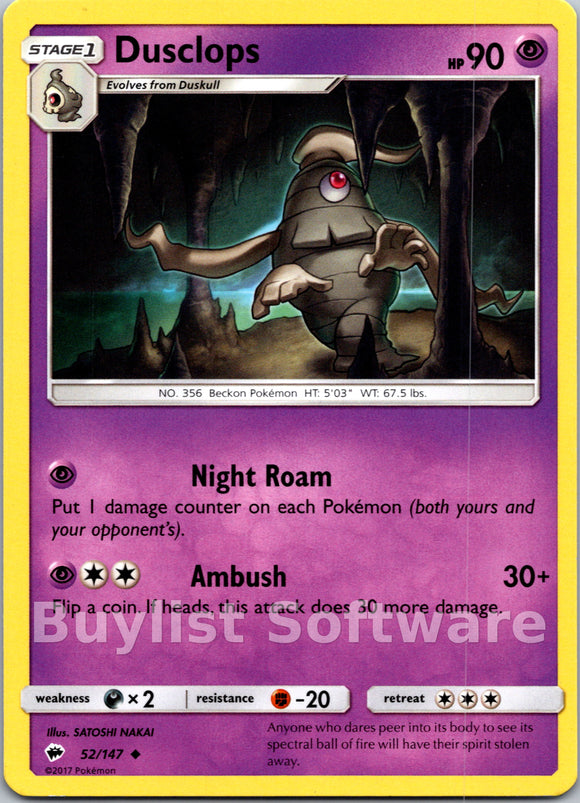 Dusclops [52/147] [Burning Shadows] Reverse Holofoil