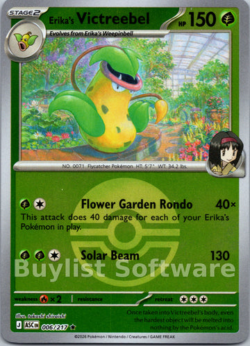 Erika's Victreebel (Poke Ball) [006/217] [Ascended Heroes] Reverse Holofoil