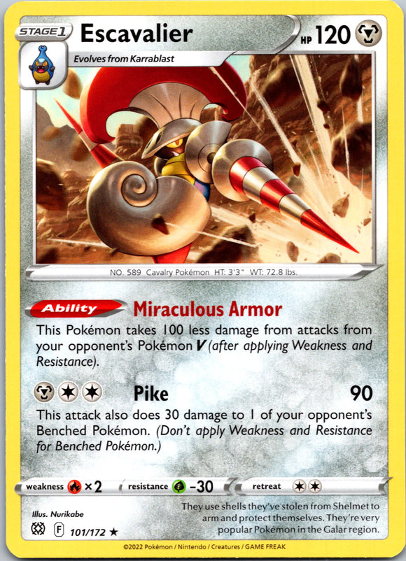 Escavalier [101/172] [Brilliant Stars] Reverse Holofoil