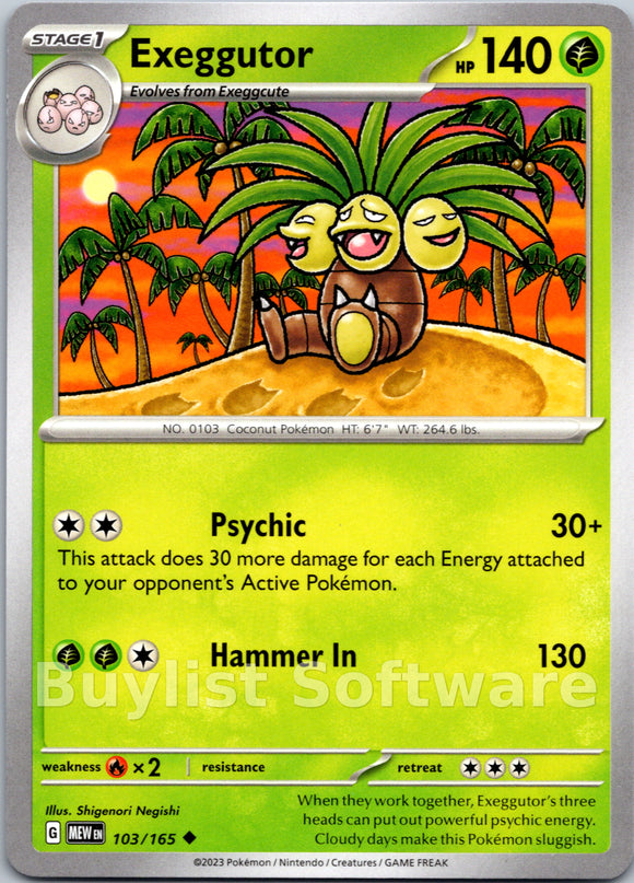 Exeggutor (103/165) [Scarlet & Violet:  151] Reverse Holofoil