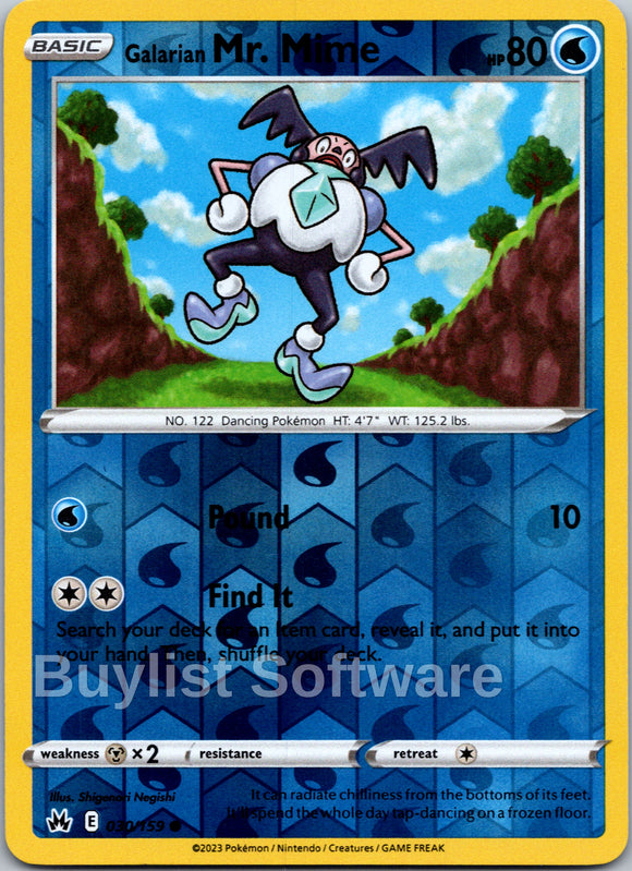 Galarian Mr. Mime [030/159] [Crown Zenith] Reverse Holofoil