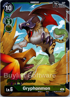 Gryphonmon [BT10-055] [Xros Encounter Pre-Release Cards] Foil