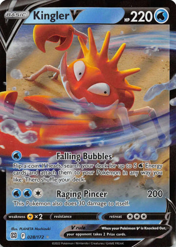 Kingler V [028/172] [Brilliant Stars] Holofoil