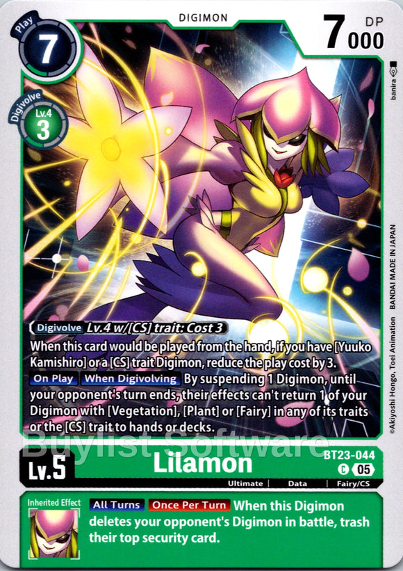 Lilamon [BT23-044 C] [Hackers' Slumber]