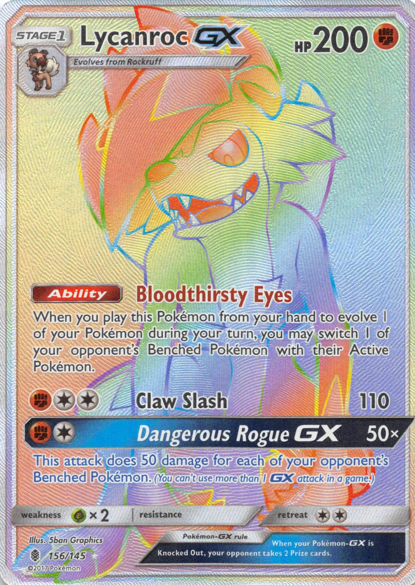 Lycanroc GX (Secret) [156/145] [Guardians Rising] Holofoil