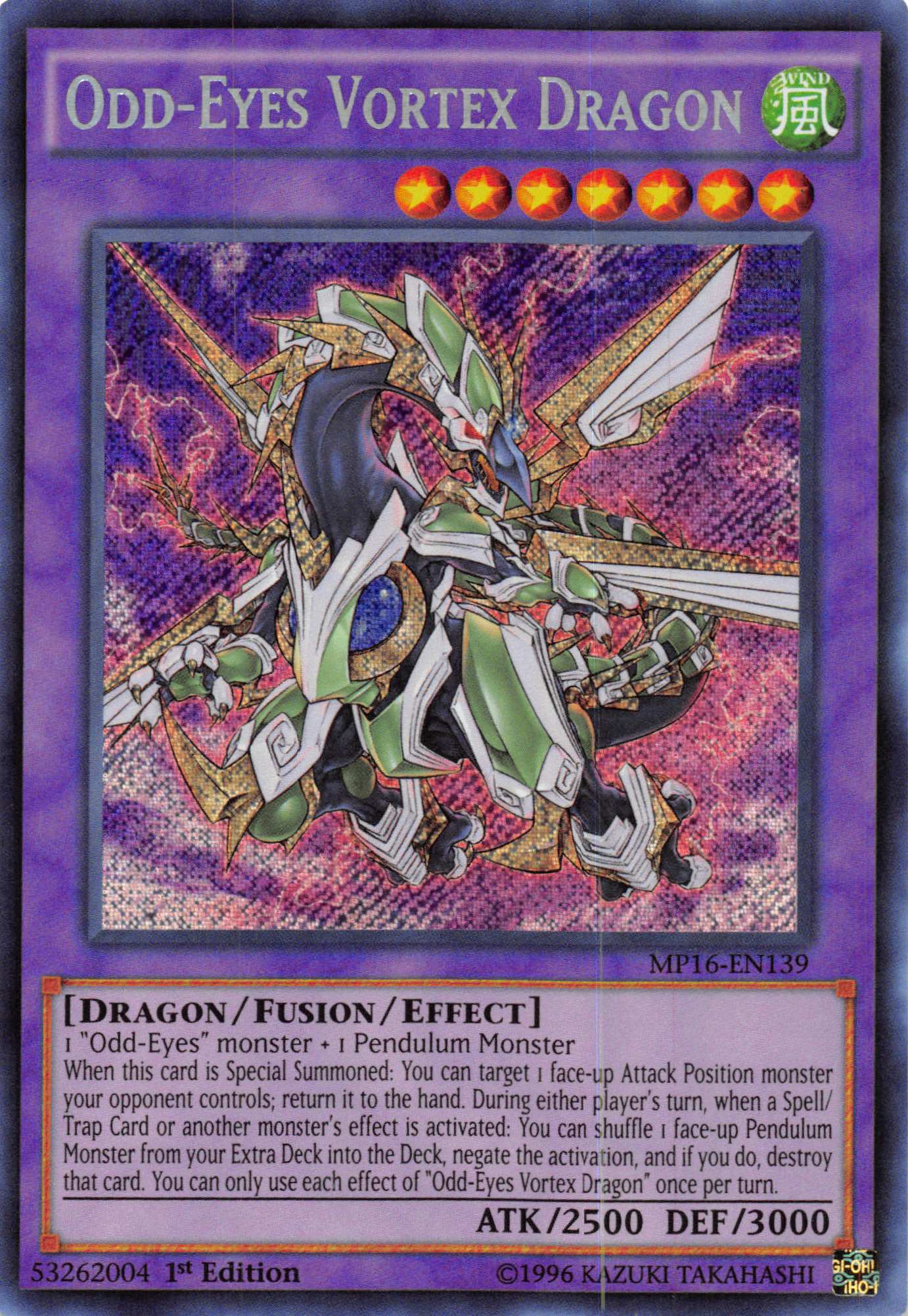 Odd-Eyes Vortex Dragon [MP16-EN139] Secret Rare