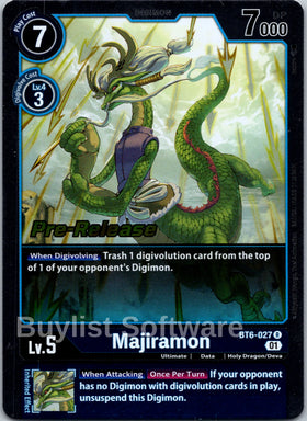 Majiramon [BT6-027] [Double Diamond Pre-Release Cards] Foil